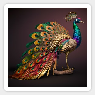 Jewel-like Peacock Sticker